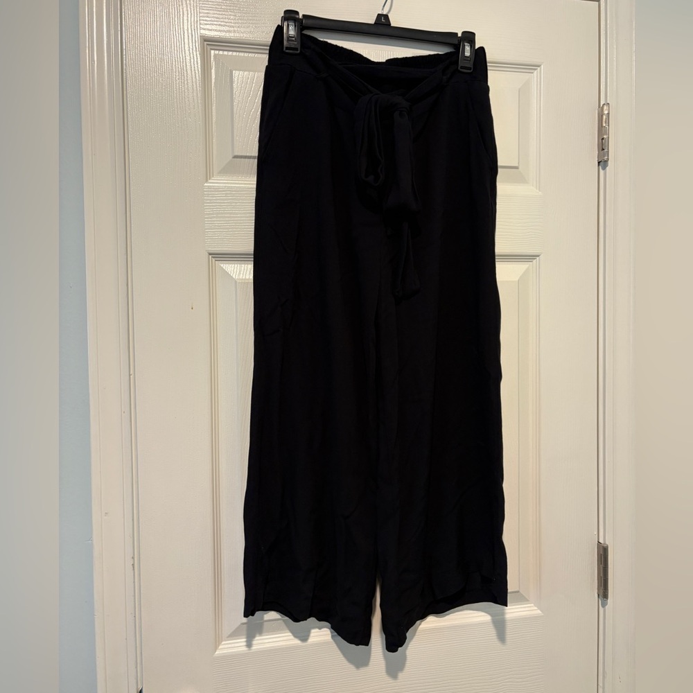 Black Flowy Pants with Tie